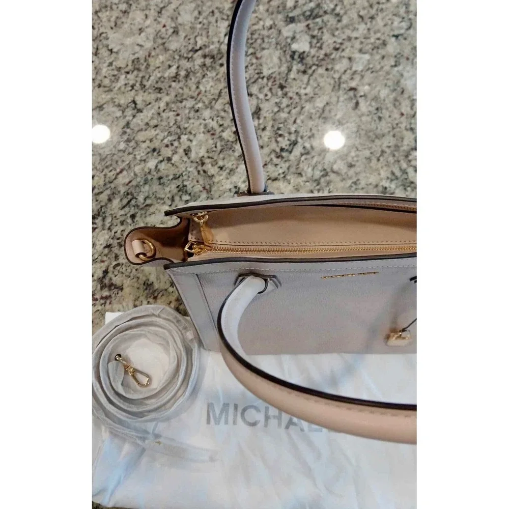 Michael Kors Mercer Studio LargeEast/West Leather‎ Tote Purse Bag Pink - Picture 3 of 8